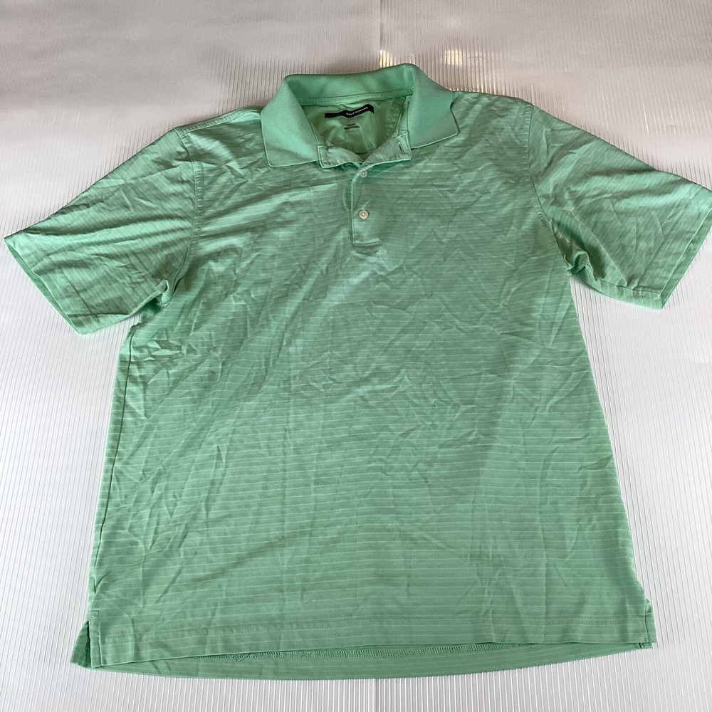 Greg Norman Mens Polo Top Size M Stretch Golf Short Sleeve Solid 2 Tiny Stains